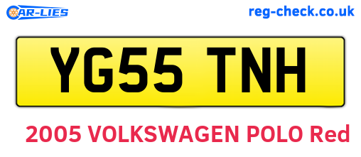 YG55TNH are the vehicle registration plates.