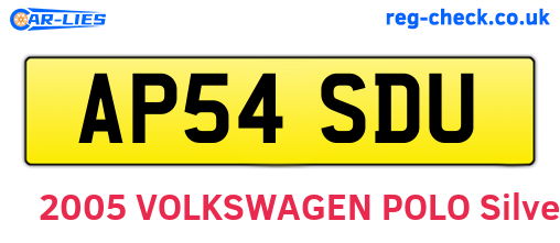 AP54SDU are the vehicle registration plates.