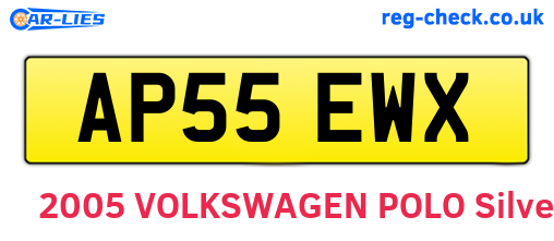 AP55EWX are the vehicle registration plates.