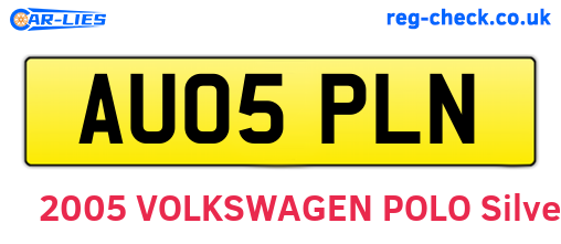AU05PLN are the vehicle registration plates.