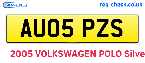 AU05PZS are the vehicle registration plates.