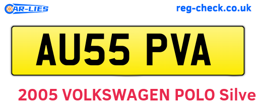 AU55PVA are the vehicle registration plates.