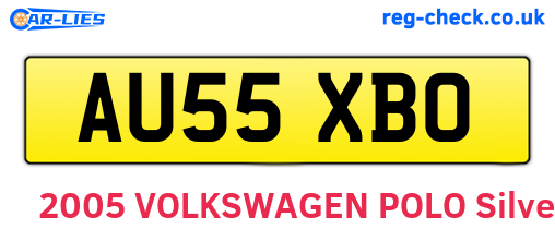 AU55XBO are the vehicle registration plates.
