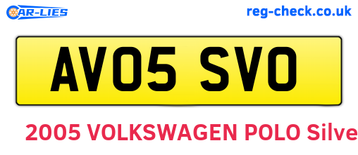 AV05SVO are the vehicle registration plates.