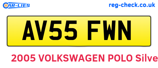 AV55FWN are the vehicle registration plates.