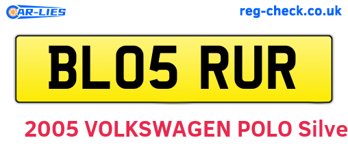 BL05RUR are the vehicle registration plates.