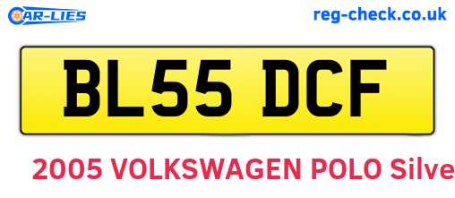 BL55DCF are the vehicle registration plates.