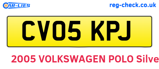 CV05KPJ are the vehicle registration plates.
