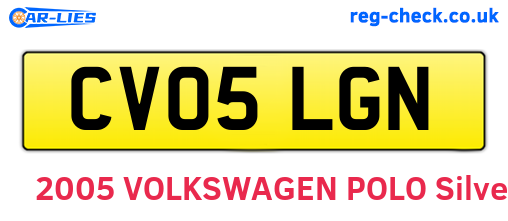 CV05LGN are the vehicle registration plates.