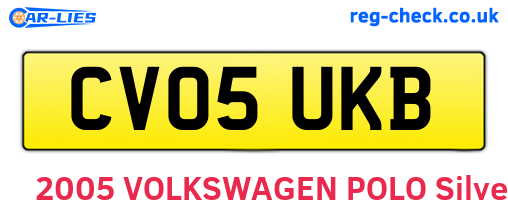 CV05UKB are the vehicle registration plates.