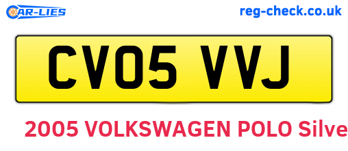 CV05VVJ are the vehicle registration plates.