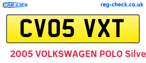 CV05VXT are the vehicle registration plates.