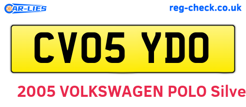 CV05YDO are the vehicle registration plates.