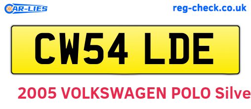 CW54LDE are the vehicle registration plates.