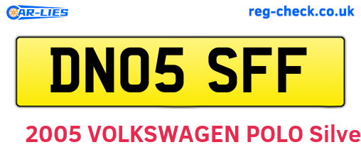 DN05SFF are the vehicle registration plates.