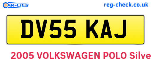 DV55KAJ are the vehicle registration plates.