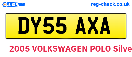 DY55AXA are the vehicle registration plates.