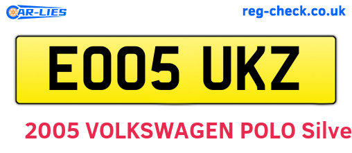 EO05UKZ are the vehicle registration plates.