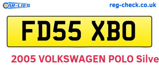 FD55XBO are the vehicle registration plates.