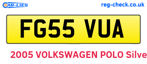 FG55VUA are the vehicle registration plates.