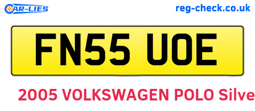 FN55UOE are the vehicle registration plates.