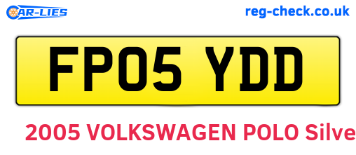 FP05YDD are the vehicle registration plates.