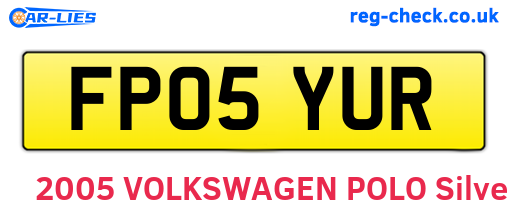 FP05YUR are the vehicle registration plates.