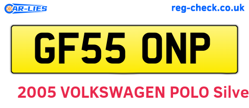 GF55ONP are the vehicle registration plates.