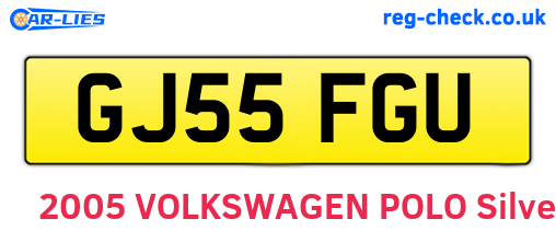 GJ55FGU are the vehicle registration plates.