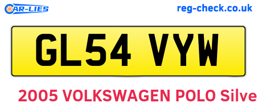 GL54VYW are the vehicle registration plates.