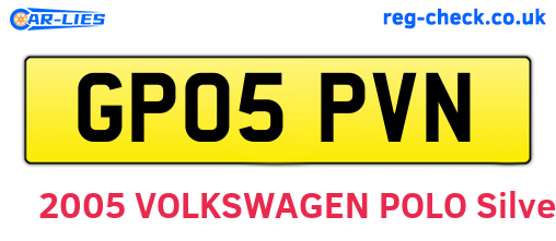 GP05PVN are the vehicle registration plates.