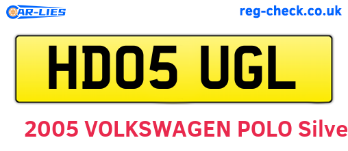HD05UGL are the vehicle registration plates.