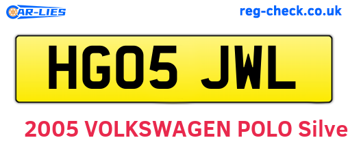 HG05JWL are the vehicle registration plates.