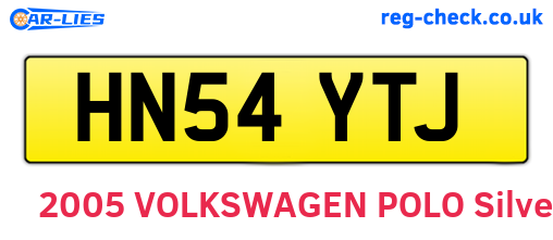 HN54YTJ are the vehicle registration plates.