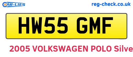 HW55GMF are the vehicle registration plates.