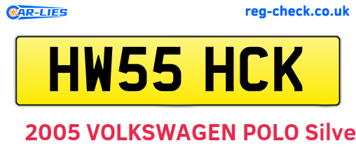 HW55HCK are the vehicle registration plates.