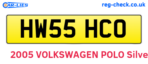 HW55HCO are the vehicle registration plates.