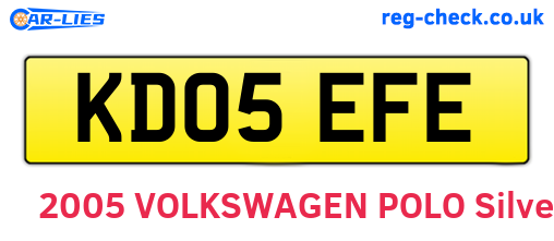 KD05EFE are the vehicle registration plates.