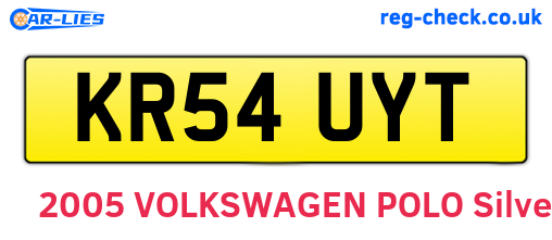 KR54UYT are the vehicle registration plates.