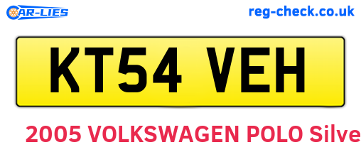 KT54VEH are the vehicle registration plates.