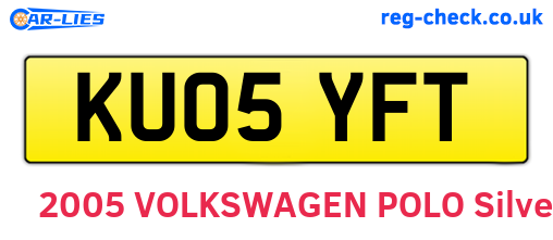 KU05YFT are the vehicle registration plates.