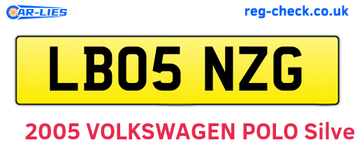 LB05NZG are the vehicle registration plates.