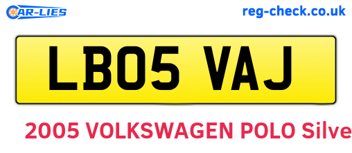 LB05VAJ are the vehicle registration plates.