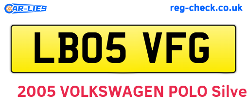 LB05VFG are the vehicle registration plates.