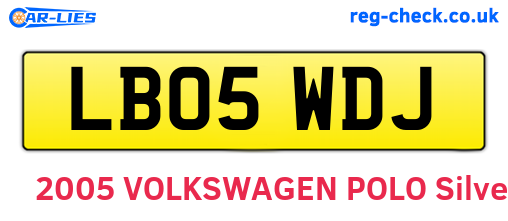 LB05WDJ are the vehicle registration plates.