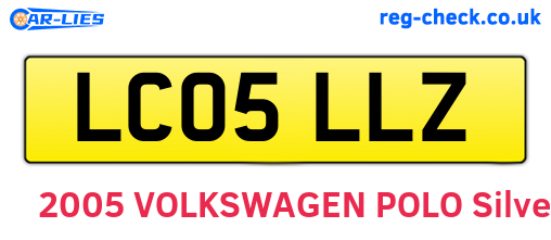 LC05LLZ are the vehicle registration plates.