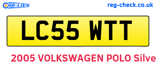 LC55WTT are the vehicle registration plates.