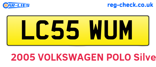 LC55WUM are the vehicle registration plates.