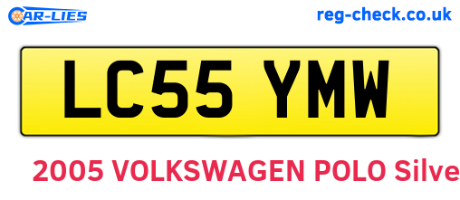 LC55YMW are the vehicle registration plates.