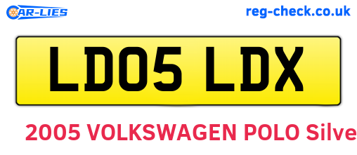 LD05LDX are the vehicle registration plates.